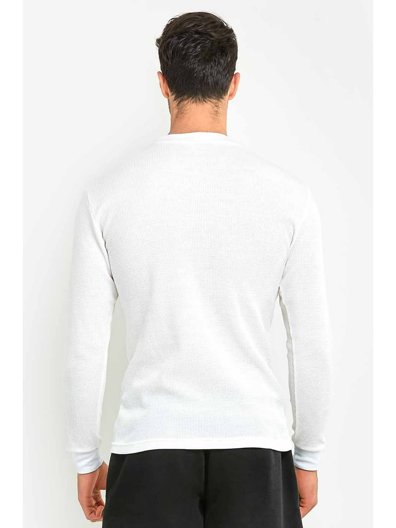 Men's Long Sleeve Thermal Shirt Medium Weight Warm Waffle Knit