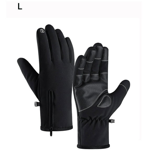 100% Waterproof Winter Gloves -30℉ Warm Windproof All Fingers Touch Screen Gloves for Men Skiing and Outdoor Work (L)