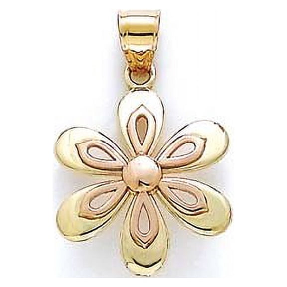14k Two-Tone Gold Daisy Pendant - 2.1 Grams