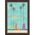 thumbnail image 1 of Myrtle Beach, South Carolina - Tall Palms Beach Scene - Lantern Press Artwork (12x18 Giclee Art Print, Gallery Framed, Espresso Wood), 1 of 1