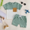 thumbnail image 2 of Akiihool Baby Summer Outfits Toddler Baby Boys Clothes Set Short Sleeve T-Shirt and Shorts Summer 2 PCS Outfit for 6M-3Y(Green,12-18 Months), 2 of 4