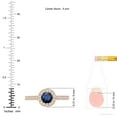 thumbnail image 5 of Angara Natural 0.6 Ct. Blue Sapphire with Diamond Halo Ring in 14K Rose Gold for Women (Ring Size: 3.5), 5 of 10