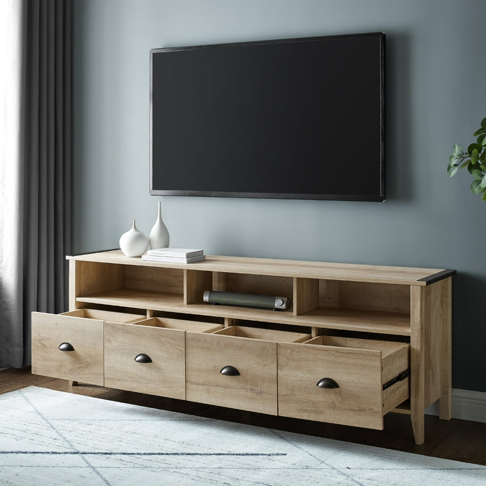 Manor Park Industrial Farmhouse TV Stand for TVs up to 80", White Oak