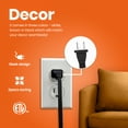 thumbnail image 7 of 12 Feet Black Extension Cord, 3 Outlet, 2 Prong, 16 Gauge Cable, 3 Receptacle Cube Tap, Indoor use (Pack of 2) - by Revpex, 7 of 7