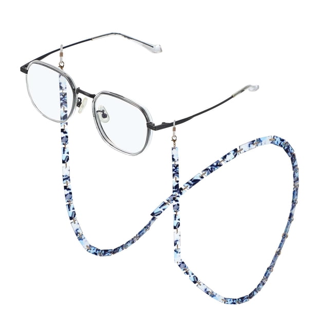 Uxcell Chaînes de Lunettes pour Femmes, Chaîne de Support de Lunettes en Acrylique Réglable Lanière de Lunettes de Soleil Anti-Perte pour Lunettes de Soleil, Bleu