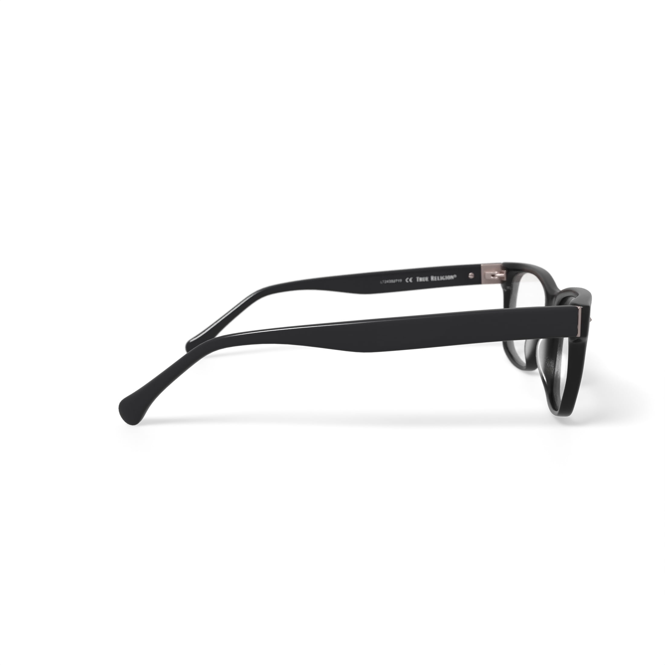 True Religion Men’s T030 Rectangular Prescription Eyeglasses with Case, Black