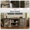 thumbnail image 5 of Oneinmil Farmhouse TV Stand for 65” TV, Entertainment Center with Storage Cabinets and Sliding Barn Doors, Rustic Media TV Console Table for Living Room, Gray, 5 of 8
