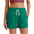 thumbnail image 2 of CQONEPT Womens Sweat Shorts With Elastic Waistband Short Pants Athletic Casual Drawstring Jogger Shorts with Pockets Mint Green M, 2 of 7