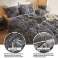 thumbnail image 3 of LIFEREVO 2 Pieces Luxury Shaggy Faux Fur Duvet Cover Set Soft Fluffy Fuzzy Comforter Set Ombre Marble Print Furry Bedding,1 Long Plush Duvet Cover+1 Pillow Cover,Zipper Closure,Tie Dye Grey,Twin, 3 of 6
