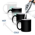 thumbnail image 4 of 3drose, Letter C Grey and White Chevron with Mint Monogram Personal Initial C, 11oz Magic Transforming Mug, 4 of 7