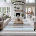 thumbnail image 4 of Blue Gray Washable Living Room Rugs 5'x8', Stripe Minimalist Vertical Stripes Modern Art Low Pile Throw Large Area Rug Non-Slip Sturdy Edge Binding Carpet for Living Room Kitchen Office, 4 of 9