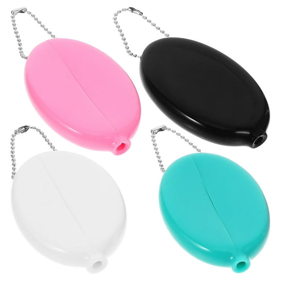 MLINS 4pcs Change Purse Fun Oval Coin Purse With Chain Travel Creative Small Money Pouch For Men Women Kids Organizing Coins And Bills