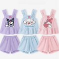 thumbnail image 3 of Sanrio Cinnamoroll Kuromi conjunto de ropa para niñas, camisola con estampado de dibujos animados de algodón para niñas, Top + Pantalones cortos, 3 of 5