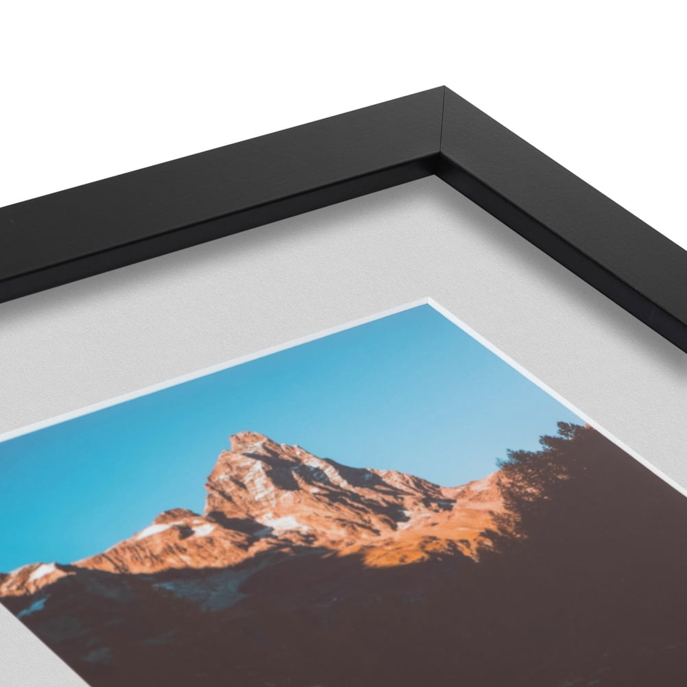 ArtToFrames 16x22" Matted Picture Frame with 12x18" Single Mat Photo Opening Framed in 1.25" Satin Black and 2" Candlewick Mat (FWM-3926-16x22)