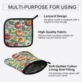 thumbnail image 3 of Yayeee Oven Mitts and Pot Holder Set of 2 Heat Resistant Kitchen Gloves Baking Hot Pad, Floral Tomatoes, 3 of 5