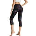 thumbnail image 2 of SCRAWLGOD Halloween Spider Web Print Capri Leggings for Women Slim Stretch High Waisted Capri Yoga Leggings with Pockets for Women Non See Through Tummy Control Yoga Pants, XS, 2 of 7