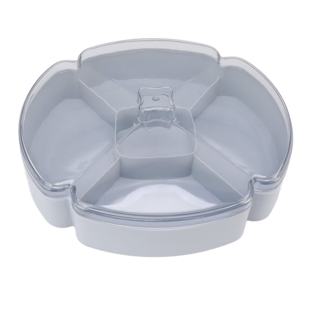 Snack Serving Tray Household Coffee Table Candy Plate Grid Round Fruit Plate 5 Section Dried Fruit Box Nut Plate Plastic Creative Thanksgiving Room Coffee Table Tray Home