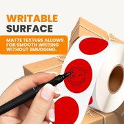 2 Inch Dot Matte Red Color Code Labels for Color Coding and Organization, Round Coloured Easy Peel Strong Self Adhesive Dot Stickers (500 Stickers Per Roll)