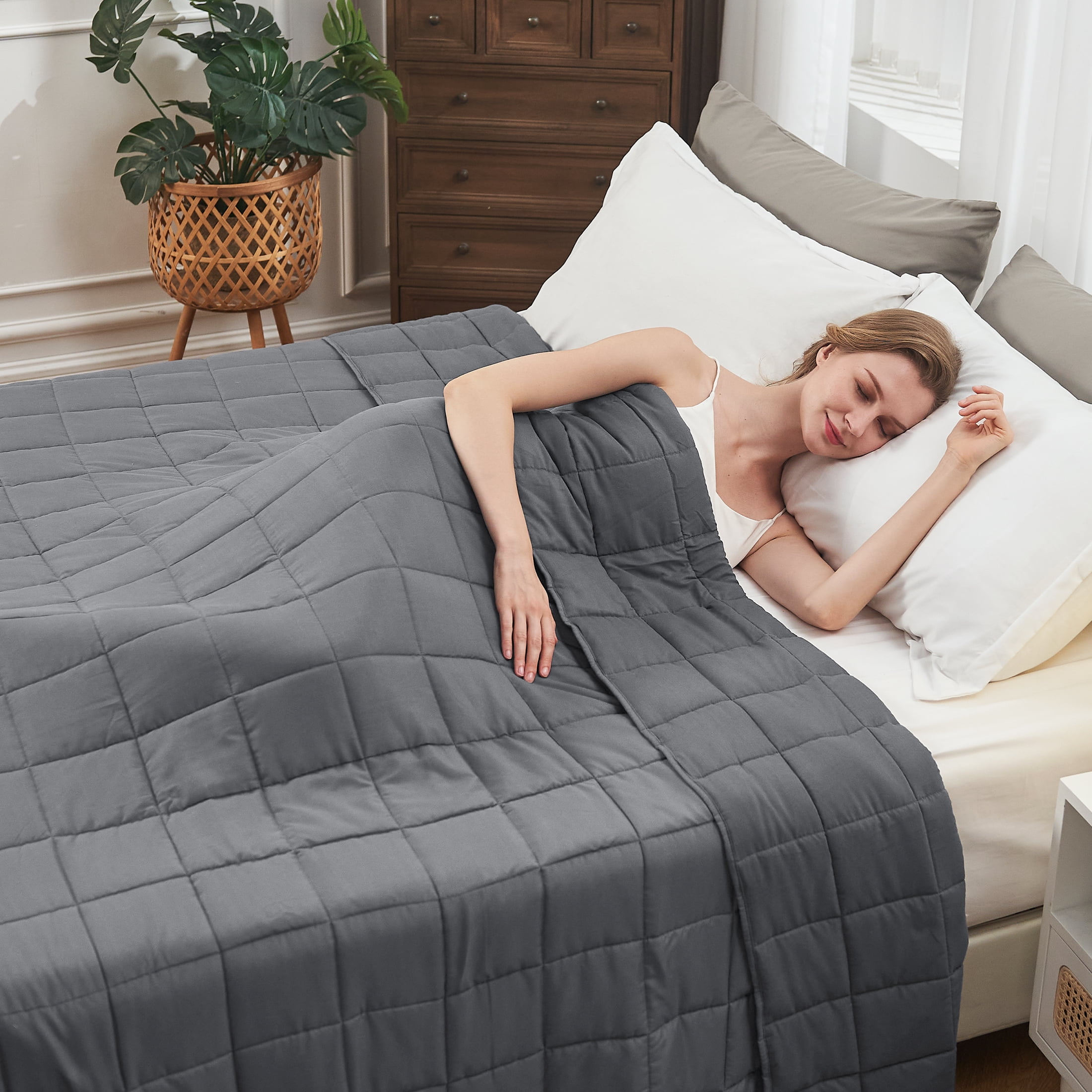 Teler Weighted Blanket for Adult 20lbs 60 x80 Queen Size Dark Green Cooling Breathable Heavy Blanket Walmart