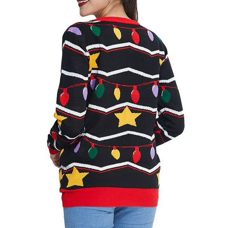 Women's Christmas Fashion Cartoon Intarsia Knit Crewneck Pullover