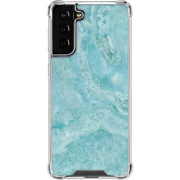 Skinit Marble Crystal Turquoise Galaxy S22 Plus Clear Case