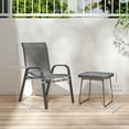 thumbnail image 3 of Outsunny Ensemble Bistro de Patio 3 Pcs avec Chaises Empilables et Table Carrée, 3 of 10