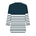 thumbnail image 4 of 4th of July Womens Shirts,Women Blouses Crew Neck Solid Color,Gradient,Check,Print,Stripes 3/4 Sleeve Fashion Wrinkled Loose-Fitting Oversized T Shirt Cropped Sleeve Blouses for Women Dressy Casual, 4 of 5