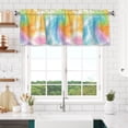 thumbnail image 6 of Drapery Wear Rod Short Curtain 54x18in Filter With Light Feature For Easy Installation Rod Free For Bedroom Kitchen Bathroom\r\n Lightgreen Tie Dye Background Rainbow Colors, 6 of 7