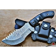 BigCat Roar Tracker Damascus Buck Knife with Sheath - 4.8" Full-Tang Fixed Blade Hunting Knife - Micarta EDC Knives for Men
