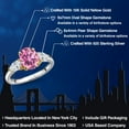 thumbnail image 2 of Gem Stone King 925 Silver and 10K Yellow Gold Pink Moissanite and F - G Lab Grown Diamond Engagement Ring for Women | 2.70 Cttw | Oval 9X7MM | Gemstone Birthstone | Size 6, 2 of 6
