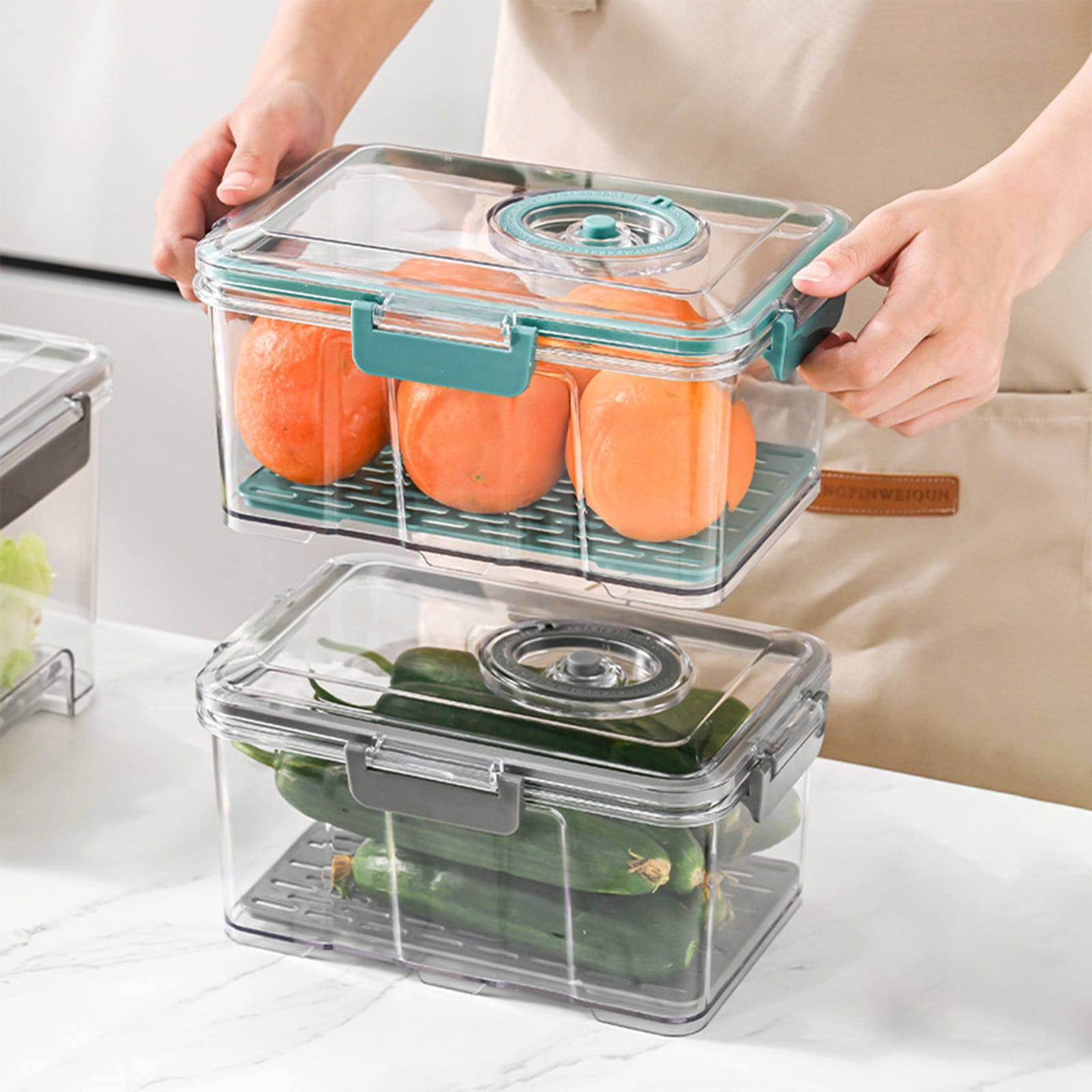 Specollect Clearance 2Pcs Premium Airtight Food Storage Containers & Vacuum Sealer Machine Starter Set,Container with Sealer, 100% Leak Proof,Keep food fresh