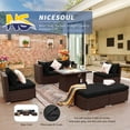 thumbnail image 5 of RADIATA 7 Pcs Patio Furniture Set with Fire Pit Table Wicker Outdoor Set Espresso/Black, 5 of 12