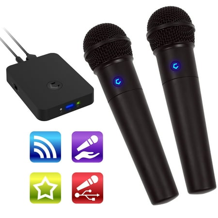 Cobble Pro Portable Bluetooth Karaoke System & 2-pc Wireless Microphone Singing Anywhere for Cell Phone iPhone iPad Tablet Laptop (Source Vocal Removal Technology)(Echo Sound Effect)(USB (Best Mic For Ipad Garageband)