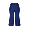 thumbnail image 7 of Annhoo Women's Wide Leg Capri Pants V Crossover High Waisted Pants Summer Sports Yoga Trouser with Pockets, 7 of 7