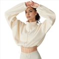 thumbnail image 2 of Chaqueta Corta de para Mujer con Dobladillo con Cordón Albaricoque Cremoso L, 2 of 7