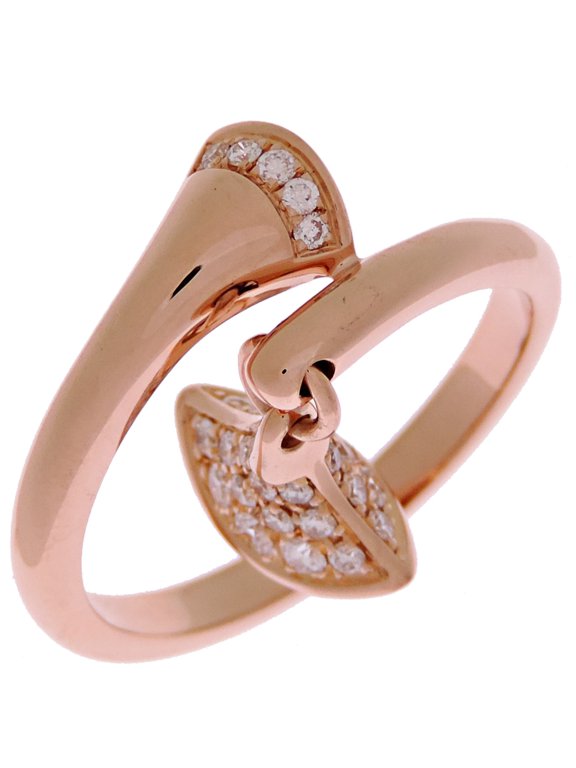 Pre-Owned Bvlgari Diva Dream Diamond Women's Ring 351032 750 Pink Gold