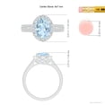 thumbnail image 5 of ANGARA Natural Oval 1.5 ct Aquamarine Split Shank Halo Ring with Diamonds in 14K White Gold for Women (Size-9x7mm) | March Birthstone, Anniversary, Jewelry Gift for Women | Natural Aquamarine Ring, 5 of 10