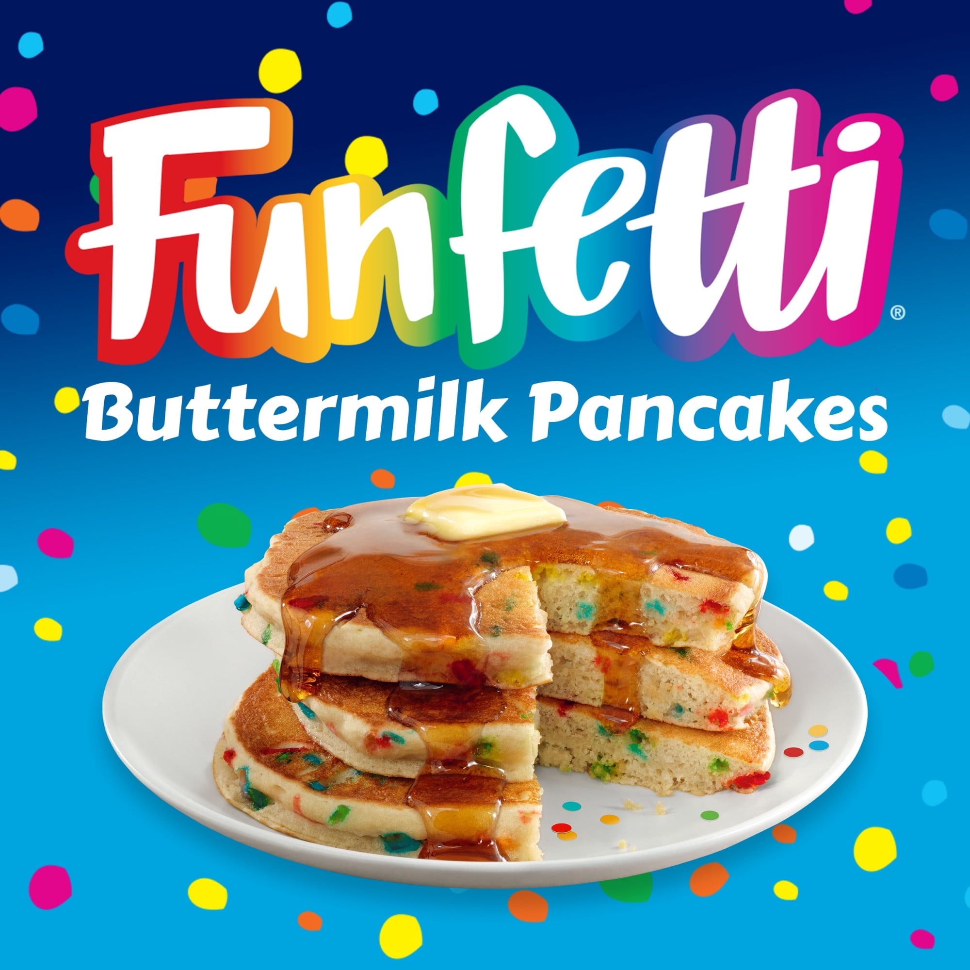 Pillsbury Funfetti Complete Buttermilk Pancake and Waffle Mix 28 oz Box (Pack of 4)