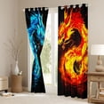 thumbnail image 3 of Feelyou Blue Orange Dragon Black Out Curtains, Animal Curtains Pack of 2 (42x63 Each), 3 of 6