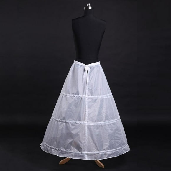 SharkTRUE Skirt Bawah Crinoline, Putih, 3 Gelung, Gaya Vintaj, Skirt Panjang, Selipar Petticoat, Untuk Gaun Bola, Sesuai untuk Gaun Perkahwinan, 1 Helai
