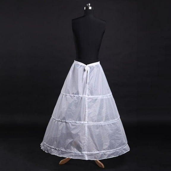 3-Hoop A-Line White Long Dress Wedding Gown Petticoat Underskirt Slips Hot G4
