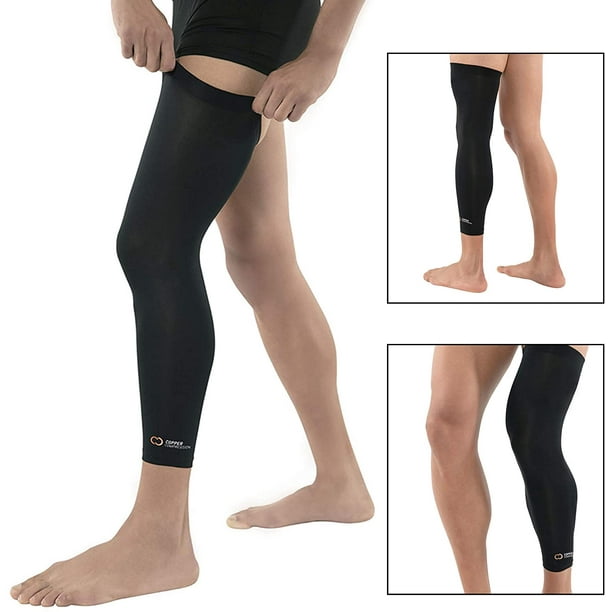 Copper Compression Full Leg Sleeve - Guaranteed Highest Copper Sleeves &  Pants. Single Leg Pant/Tights Fit for Men and Women. Copper Knee Brace/Thigh /Calf Support Socks. Basketball Arthritis (Medium) : : Health 