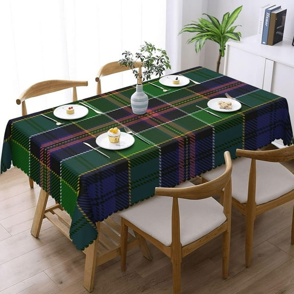 Rectangle Table Cloth, Allison Scottish Plaid Tartan Print Resistant Washable Tablecloth Decorative Table Cover for Dining, Indoor and Outdoor