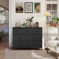 thumbnail image 6 of LEDREM 7 Drawer Dresser, Steel Frame Storage Cabinet, Anti-Slip Adjustable Feet Tower Storage Fabric Dresser, Nightstand for Hallway, Closet, Bedroom and Living Room, Black, 6 of 8