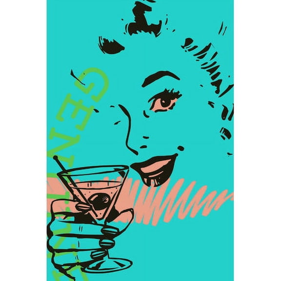 Marmont Hill "Girl Drink 2" Print on Canvas