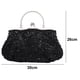 thumbnail image 2 of Bolso de mano con diseño floral de lentejuelas y cuentas, bolso de mano negro, 2 of 5