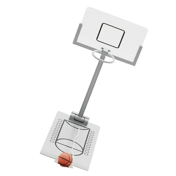 LABSERRON 1Pc Mini Basketball Toy Tiny Basketball Game For All Ages Silver Metal Plastic 11.8X8.1X5.1in