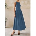 thumbnail image 3 of Vestido Maxi PRETTYGARDEN Sin Mangas Patchwork Largo XL Gris Azul, 3 of 8