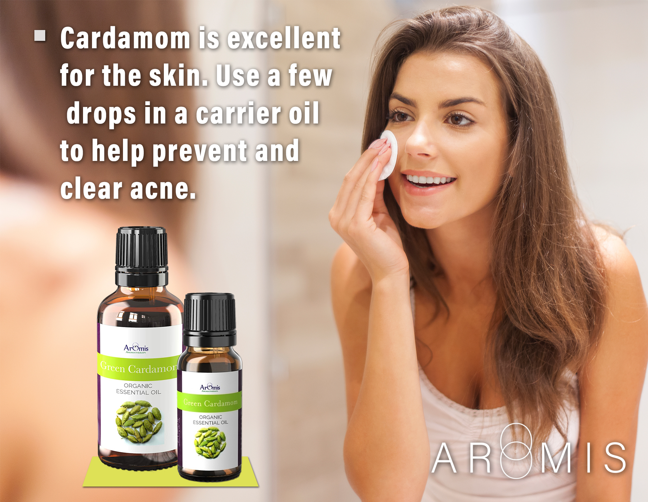 ArOmis Green Cardamom Essential Oil - USDA Certified Organic - 100% Pure Therapeutic Grade 30ml (1 fl oz) Undiluted, Oils Perfect for Aromatherapy