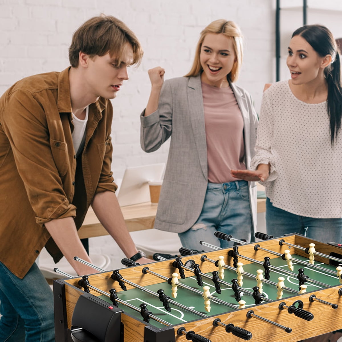 Gymax 48'' Competition Sized Wooden Soccer Foosball Table Home Recreation Adults & Kids